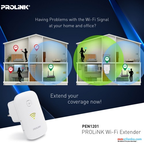 Prolink PEN1201 300Mbps Wi-Fi Range Extender Wireless Repeater Wireless Booster 